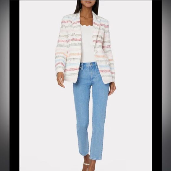 NWT Milly Avery Tweed Striped Blazer Size 2 - Picture 14 of 14